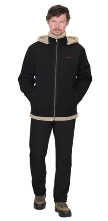 Куртка мужская с капюшоном «ШТУРМ» демисезонная цвет черный